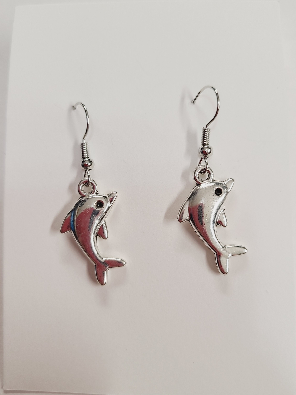 Silver-tone  Dolphin Dangle Earrings